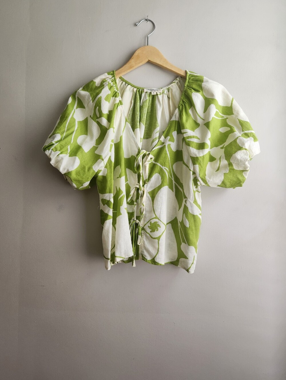 Christian Siriano Floral Romatic Puff Sleeve Blouse